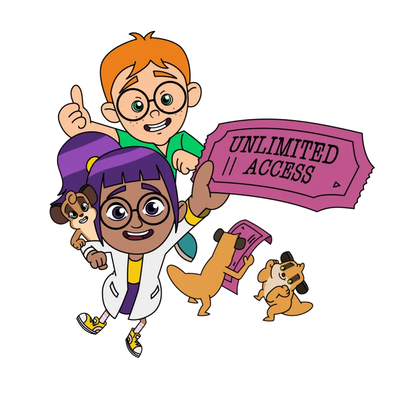 Kids exploring Tiny Docs with unlimited access